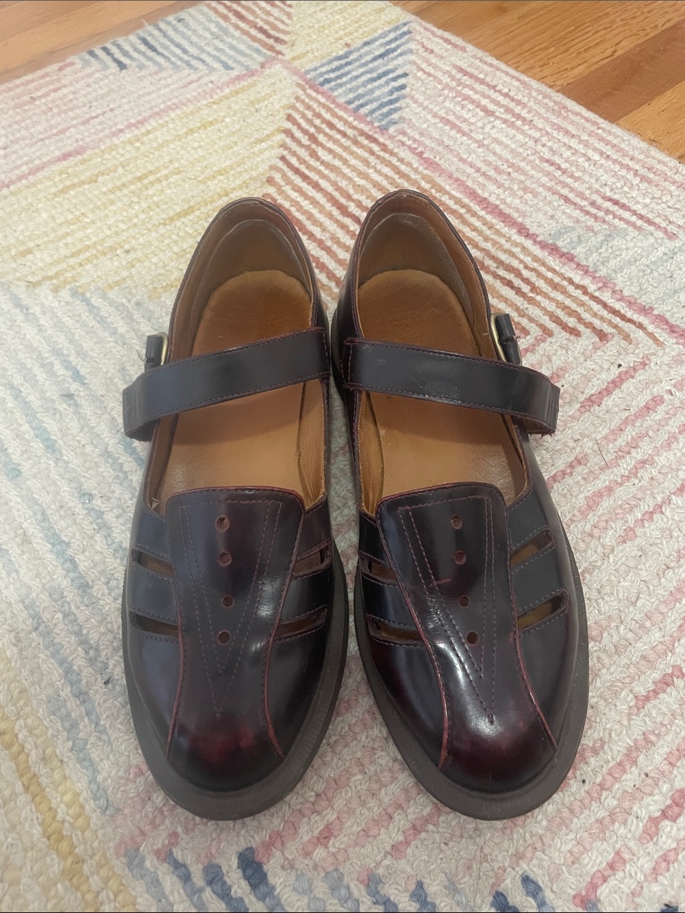 Dr. Martens Women's Mary Jane Loafers - Dark Burgundy/Black